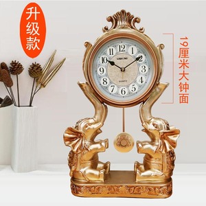 客厅座钟欧式时钟大象艺术钟表简约现代台钟时尚创意坐钟家用摆件