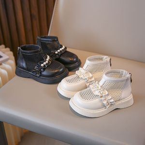 巴拉巴柆韩系女童马丁靴2024新款夏季透气软底韩版网靴女宝宝凉鞋