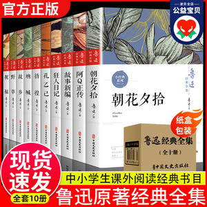 鲁迅全集原著正版全套10册 朝花夕拾狂人日记故乡呐喊彷徨阿Q正传孔乙己小说经典作品杂文集初中生六七年级必读书初中课外阅读书籍