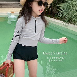 韩国童装泳衣女款女童夏季新款洋气韩版小女孩游泳衣儿童分体泳装