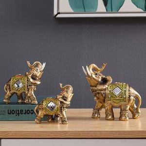 B泰国树脂工艺品大象新品家居用品三只象 创意s装饰品大象摆件