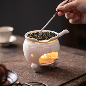 创意陶瓷烤茶炉日式家用暖茶加热茶叶提香器焙茶醒茶器烘茶炒茶器