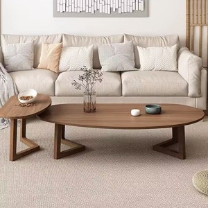 日式实木质茶几高低组合小户型侘寂风现代简约家用客厅沙发矮桌子