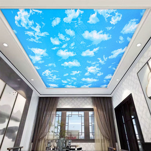 天花板贴纸自粘强力整张蓝天白云防水贴画客厅吊顶屋顶装饰墙纸