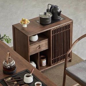 新中式家具 北美黑胡桃茶书柜 明清仿古家具 茶书柜