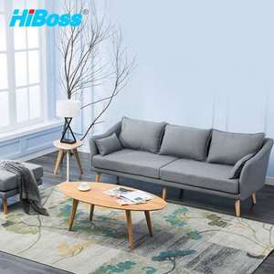 HiBoss办公家具办公沙发简约休闲会客接待沙发商务洽谈布艺沙发三