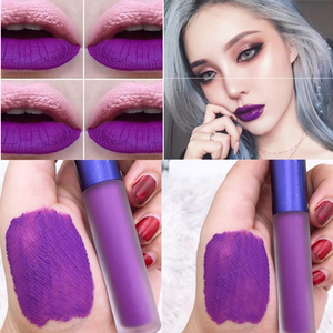 哑光雾面玫紫色非口红紫罗兰色葡萄紫持久不掉色正品唇釉防水