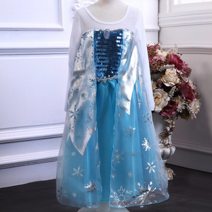 巴­拉巴­拉欧美外贸童装女童公主裙子冰雪奇缘新款连衣裙儿童韩系