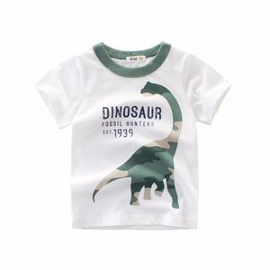 韩版童装新款2024夏季男童短袖T恤卡通恐龙儿童服装一件代销