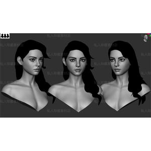 欧美女性角色zbrush高模头像3d模型stl格式zb素模写实美型设计