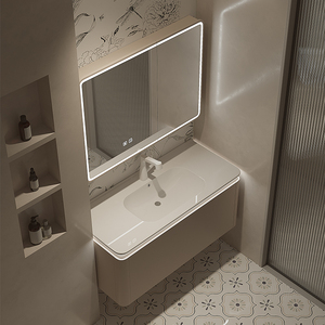 法恩莎卫浴浴室柜组合实木奶油卫生间法式卫浴镜主卧洗手盆一体洗