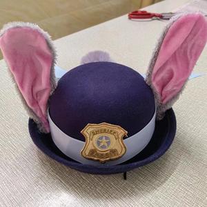 兔子警官帽子头饰cos衣服儿童成人朱迪冬天尼克疯狂动物城