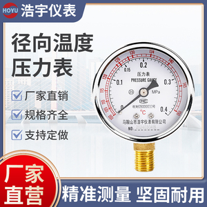 浩宇仪表手提式高压消毒锅灭菌锅压力表0-0.4MPa温度150度双刻度