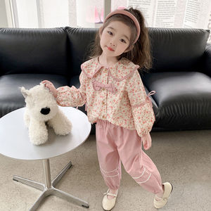 巴拉巴柆韩范女童春装套装婴幼儿春季衣服2024新款洋气小香风宝宝