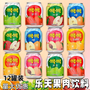 韩国进口果肉饮料整箱网红乐天LOTTE芒果汁海太葡萄汁混合味