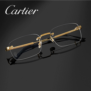 Cartier卡地亚商务眼镜框简约方框钛金属超轻无框近视镜架CT0349O