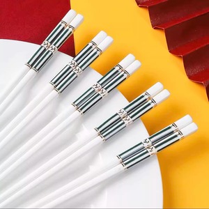 纳千佳10双装陶瓷筷子流金岁月防滑防霉卫生环保易清洗中式高档
