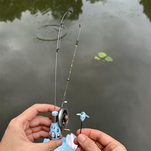 小物钓鱼竿全套装备带轮鳑鲏微物短竿亲子钓虾竿公园池塘休闲手竿