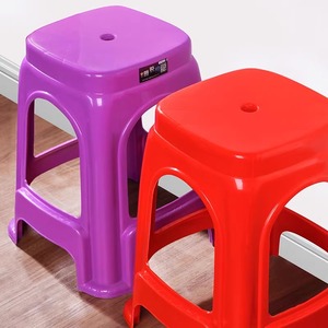 塑料凳子加厚家用简约餐桌椅子结实商用胶凳矮凳特厚红色珠江高凳