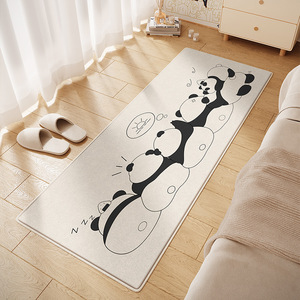 卡通长条仿羊绒地毯易清洗卧室床边毯吸水耐脏防滑脚垫