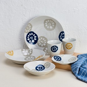 [可可屋]日本美浓烧釉下彩藕片日式轻量陶瓷碗盘碟餐具饭碗茶杯