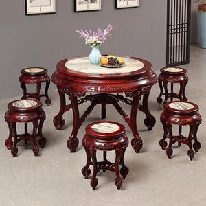 怡轩阁红木圆餐桌椅组合酸枝木圆桌椅家用中式古典全实木餐桌椅组
