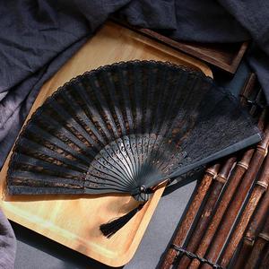 复古风扇子小折扇女士蕾丝女式欧式折叠丝绸夏季迷你韩版随身7寸