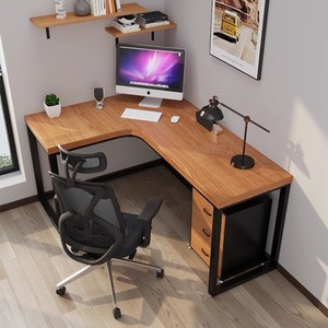 简约实木电脑桌书桌转角家用学习桌台式工作台靠墙办公桌卧室书台