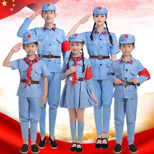 红军演出道具儿童服儿童表演服装红军衣服军装八路军闪闪红星合唱