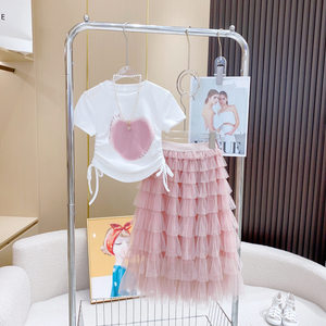 女童夏季新款2024年韩版洋气温柔气质中大童公主蛋糕半身裙女