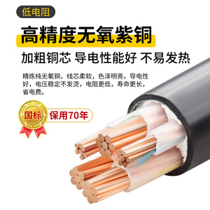 珠江 电缆+标纯铜YJV3+2 415芯1016 25 国35平方阻燃护套33三相四