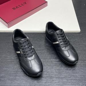 法国代购BALLY巴利男鞋23夏季款男士运动鞋系带圆头真皮休闲鞋