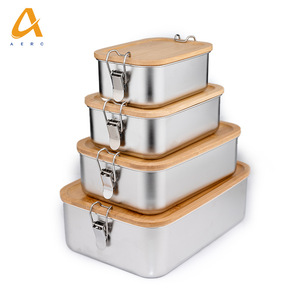 凡客诚品便当餐盒食品级餐盒带木竹盖不锈钢竹木盖饭盒打包食品级