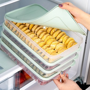饺子收纳盒冰箱用鸡蛋速冻食品级家用冷冻密封保鲜盒托盘馄钝水饺