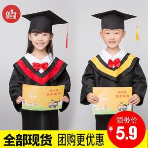 博士服幼儿园儿童小学生学士服博士帽学位服毕业照服装礼服毕业袍