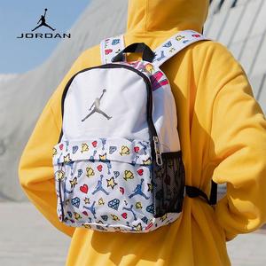 耐克AJ双肩背包拼色满印多口袋设计幼儿园小学生书包JD2223027TD