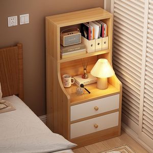 床头柜置物架多层简约现代高款卧室多功能床边柜木质收纳柜储物品