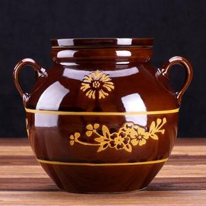 装油罐陶瓷10斤5斤放猪油的罐子容器荤油坛子老式土陶罐中式带盖