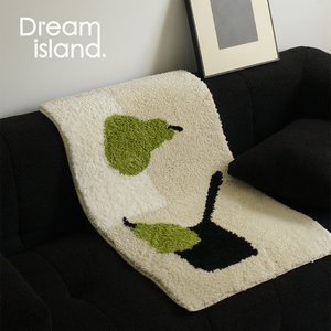 空想岛原创梨子不是唯一的水果植绒地毯书房卧室床边毯柔软可机洗