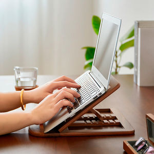 笔记本电脑木质折叠立式支架便携平板迷你托架桌面升降增高散热架