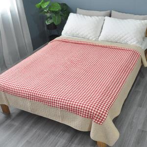 纯棉床盖单绗缝床单夹棉18EAA020格子机可洗床0铺件盖铺垫加棉衍