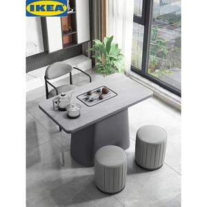 IKEA宜家简约现代阳台茶桌椅组合小户型茶台茶具套装一体轻奢家用