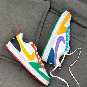 Nike耐克男鞋 COURT BOROUGH LOW 新款鸳鸯彩虹色女鞋板鞋 FQ8373