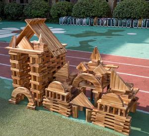 幼儿园户外室外大型碳化积木炭烧建构区搭建实心木质安吉游戏玩具