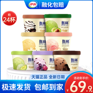 【24杯】伊利甄稀杯冰淇淋雪糕香草巧克力牛油果白桃蜜瓜冰激凌奶