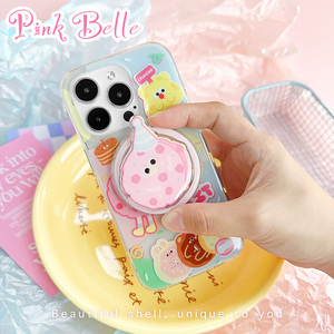 【PinkBelle】原创设计芝士甜甜圈适用于新款苹果15创意小众iPhone14卡通13情侣12promax磁吸防摔手机保护壳