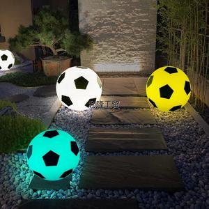 LED户外发光圆球灯草坪落地景观太阳能充电足球灯庭院圆形吊灯
