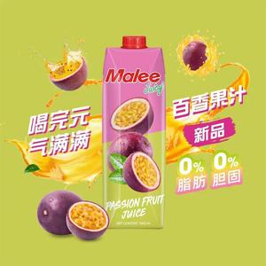 泰国玛丽 malee橙汁菠萝芒果苹果百香果混合果汁饮料1L大瓶浓缩