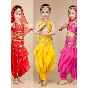 儿童印度舞演出服装女童肚皮舞套装天竺少女民族新疆舞蹈旋表演服