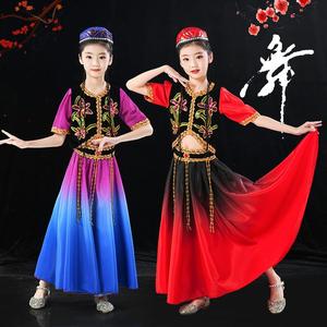 六一新款民族服装儿童新疆维族少数幼儿女童衣服表演跳舞裙子演出